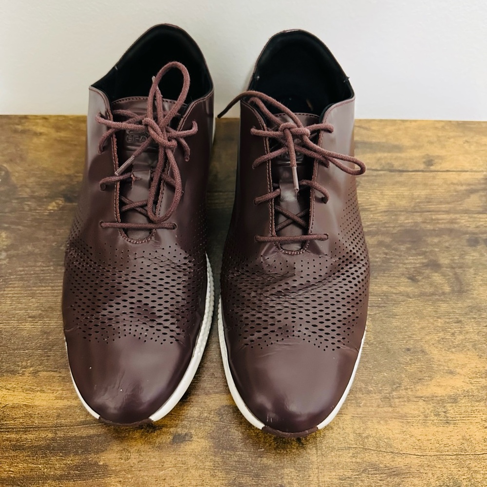 Cole Haan 2. ZeroGrand Laser Wing Oxford Shoes Dark Maroon/Plum Womens Size 8,5 - Picture 6 of 11